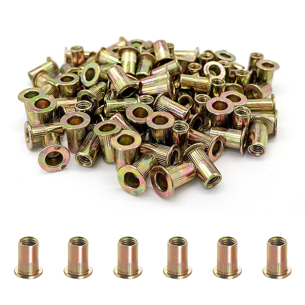 Snapklik.com : 100PCS -Rivet Nuts, M4 Carbon Steel Metric Rivet Nut ...