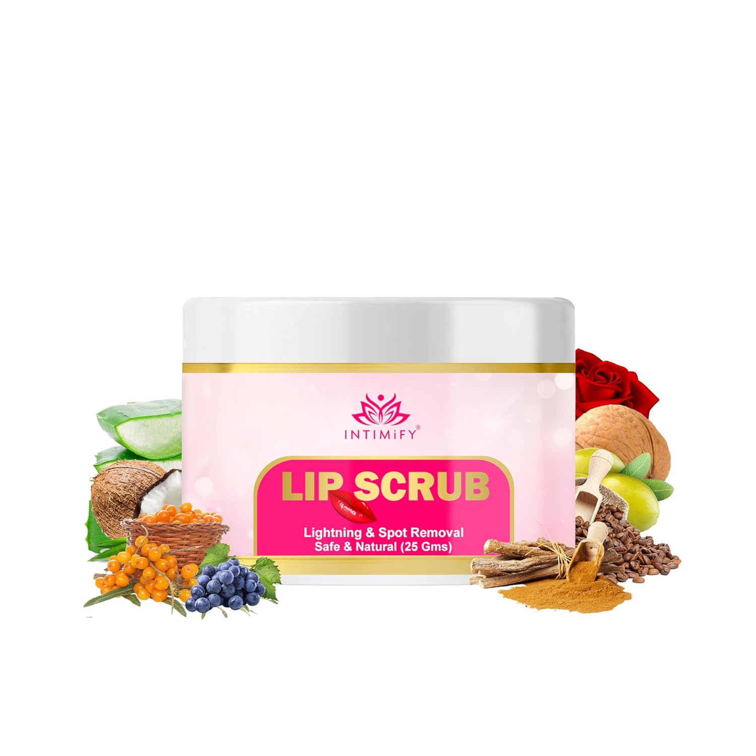 INTIMIFY Lip Scrub For Dark Lips To Lighten Pink Lip Scrub For Dark