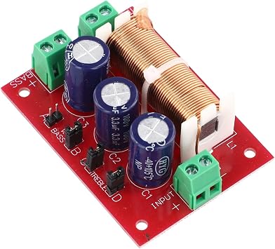 Adjustable 2 Way Speaker Crossover Filter 400W Frequency Divider for 4-16 Ohm Bass Tweeter Audio Protection Copper Build