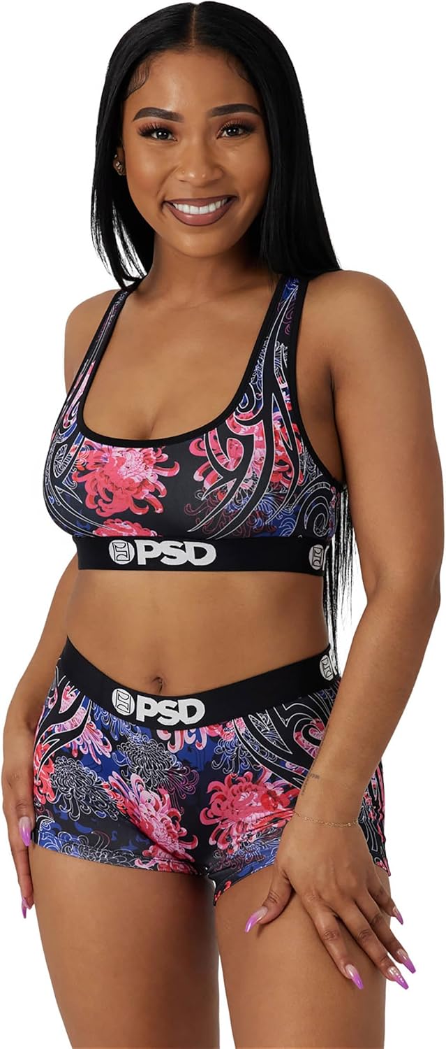 PSD Women's Kiku Tribal Sports Bra, Multi, XL