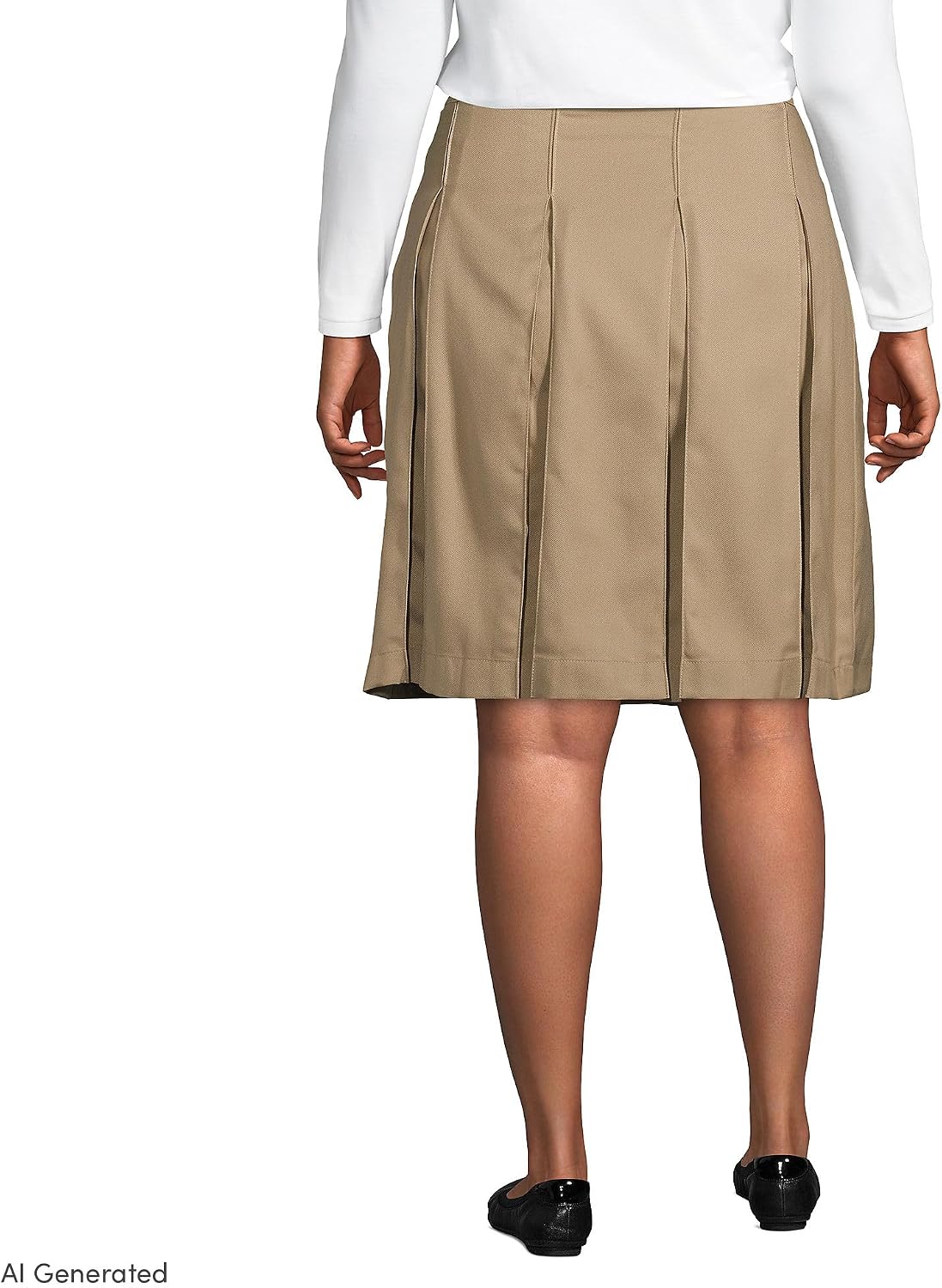 Lands' End School Uniform Women's Solid Box Pleat Skirt Top of Knee