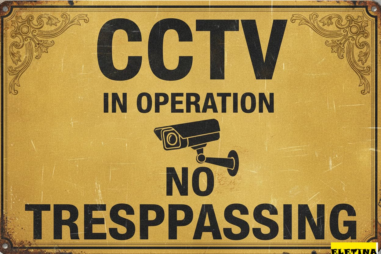CCTV In Operation No Trespassing Tin Warning Sign Weather Resistant UV Protected Rust Free Home Business Driveway 8x12in