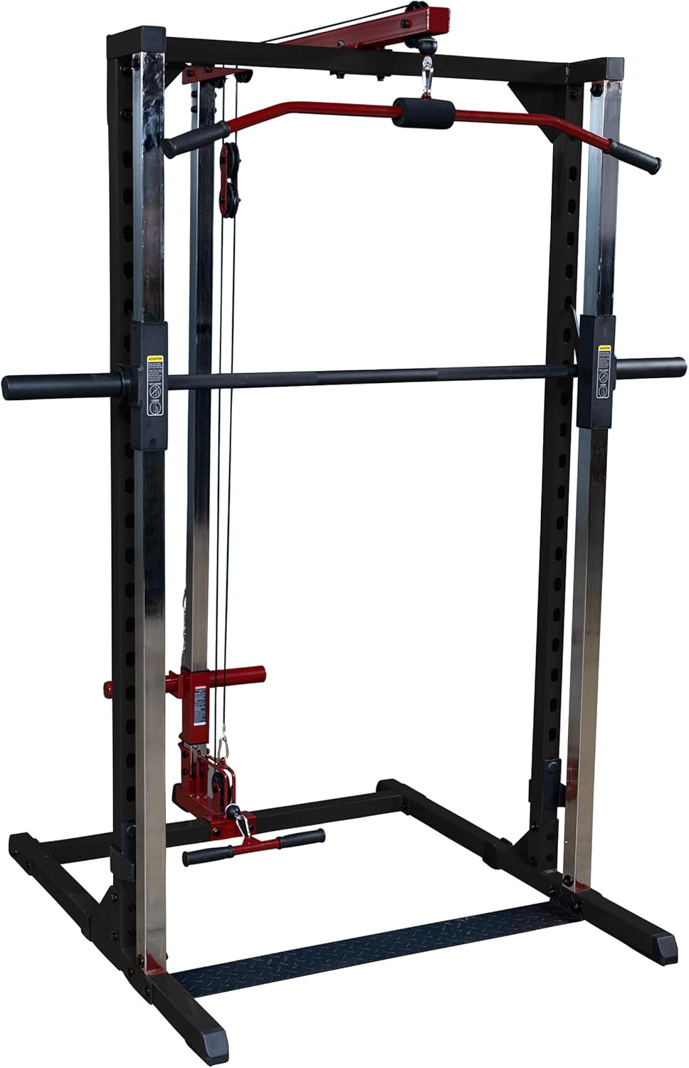 Body-Solid Best Fitness BFSM250P2 Smith Machine with LAT Attachment for Home Gym - Strength Training with Safety Bars, Adjustable Safeties, and Attachments for Squats, Bench Presses, Rows