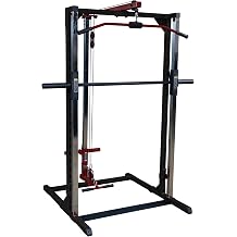 Body-Solid Best Fitness BFSM250P2 Smith Machine with LAT Attachment, Commercial Home Gym Strength Training with Safety Bars, Adjustable Safeties, and Attachments, Midnight Black