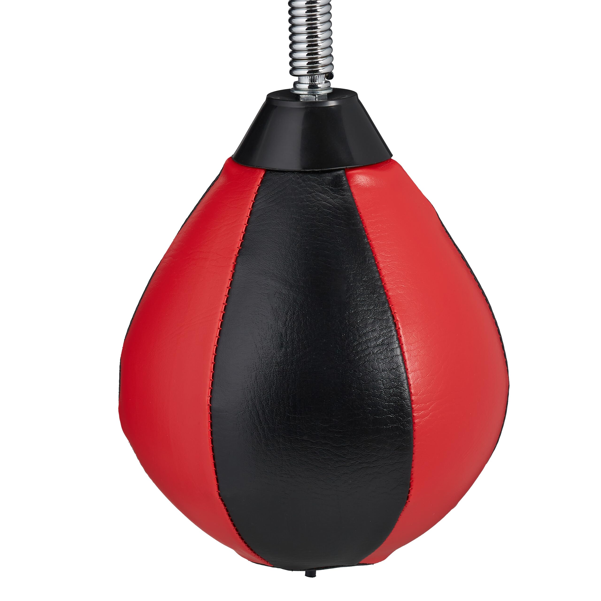 Relaxdays Punching-Ball Mural Poire de Frappe Speedball Enfants Adultes avec Pompe à air Anti-Stress Noir/Rouge