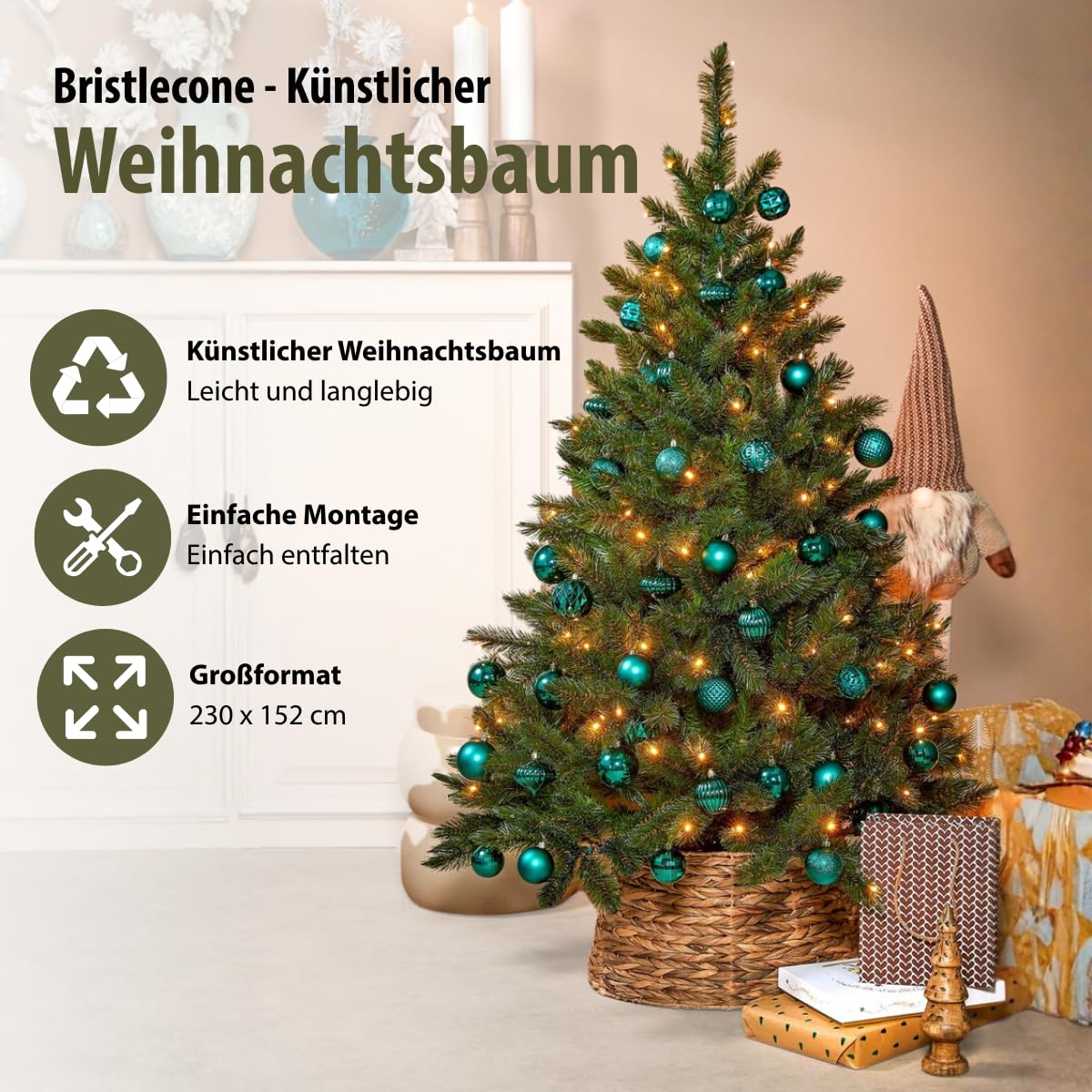Amazon.de: Triumph Tree Weihnachtsbaum Bristlecone FR Green - H 230 x D 152  cm