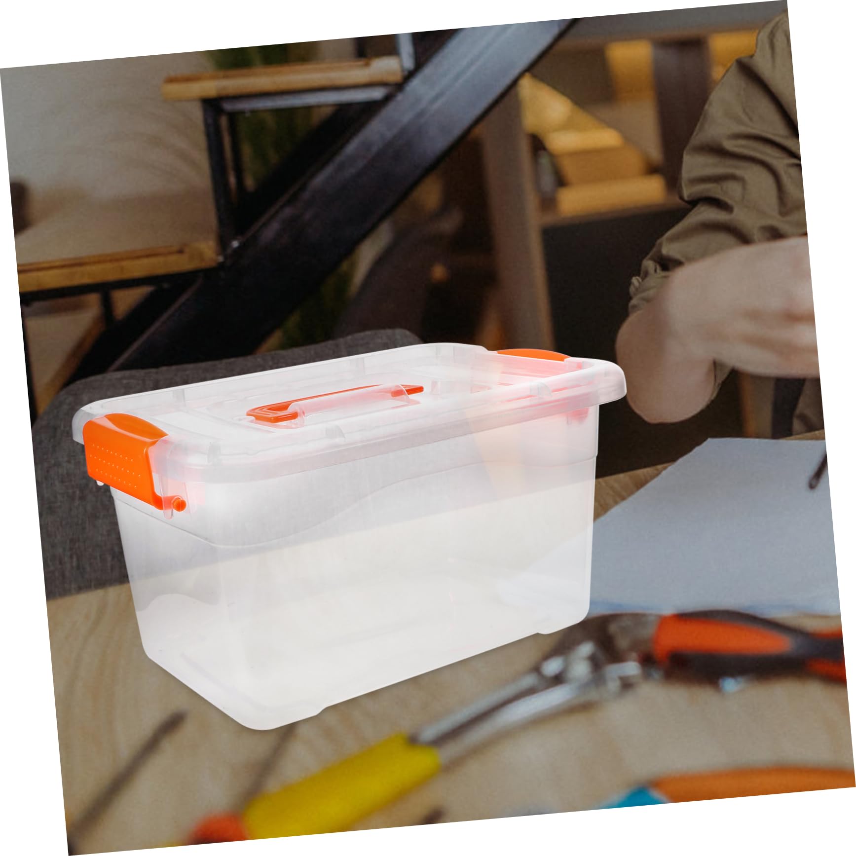 Cabilock Set de 6 Cajas de Almacenamiento Tapa de 3 Litros, Contenedores Apilables de Plástico Pp y Abs, Fáciles de Transportar para Organización Hogar