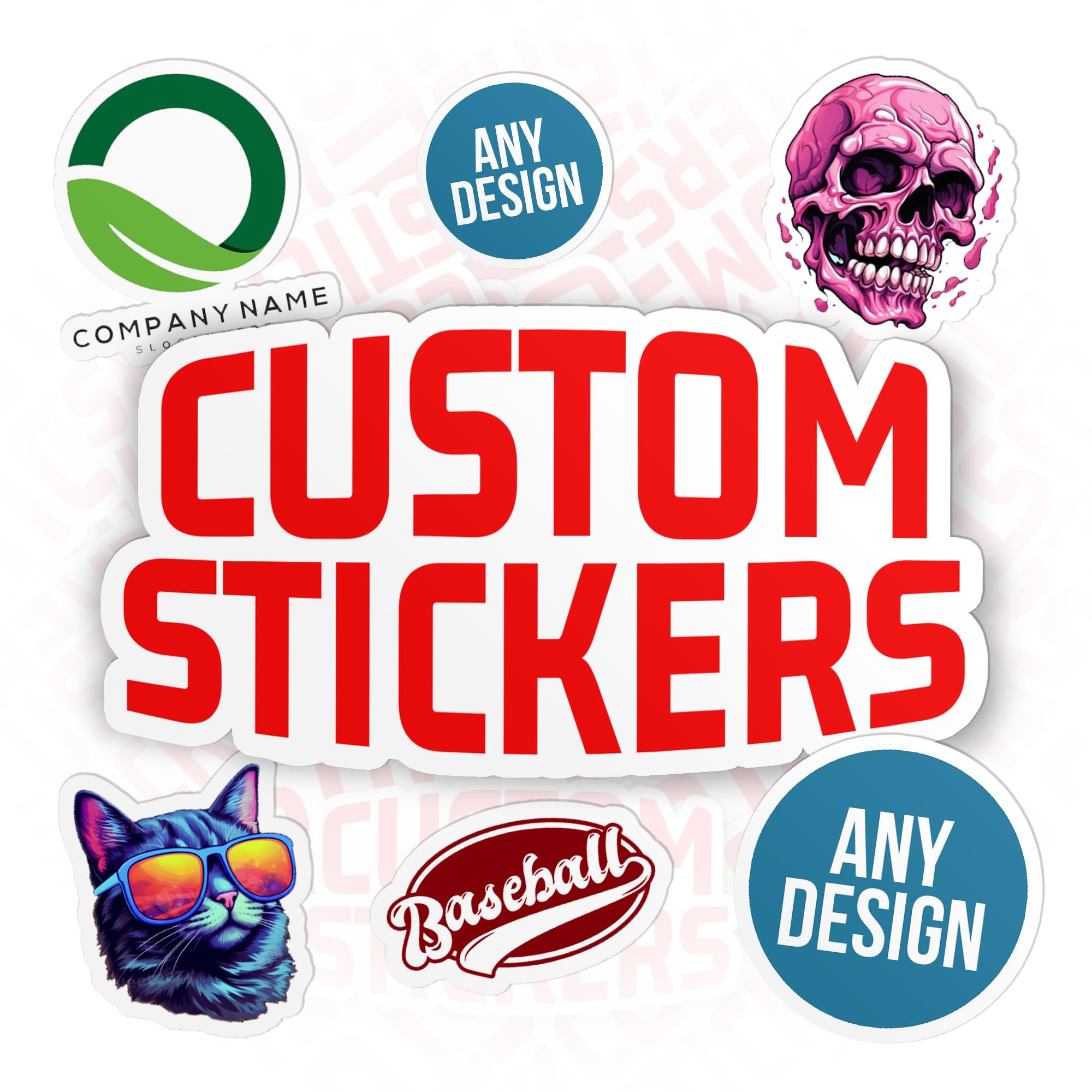 Custom Logo Sticker Any Shape Your Own Decals Stickers Labels, Personalized Your Photo, Text, Logo, or Image Decal Waterproof Die-Cut Vinyl Stickers