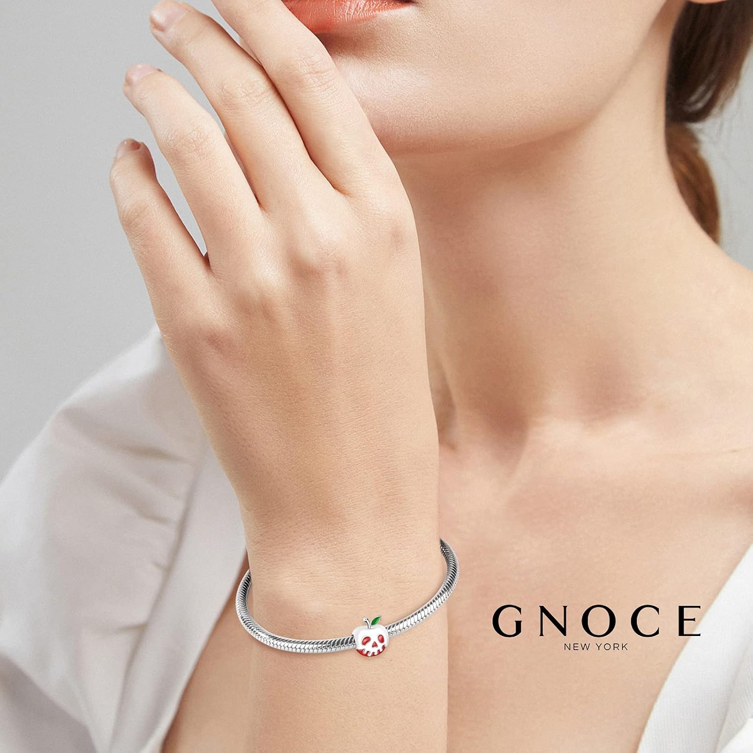 GNOCE Red Apple Charms for Bracelet 925 Sterling Silver Skull Christmas Bead Charms Fit all Bracelets/Necklace Gift for Women - Image 5