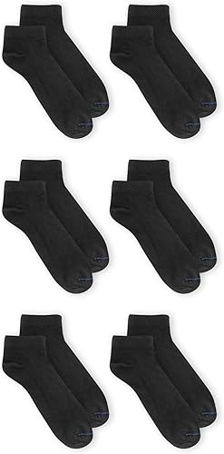 Vista 24 de Dr. Scholl's Calcetines circuladores y diabetes para mujer, paquete de 4 y 6 pares, control de humedad no vinculante Negro - Corte bajo (4 pares)
