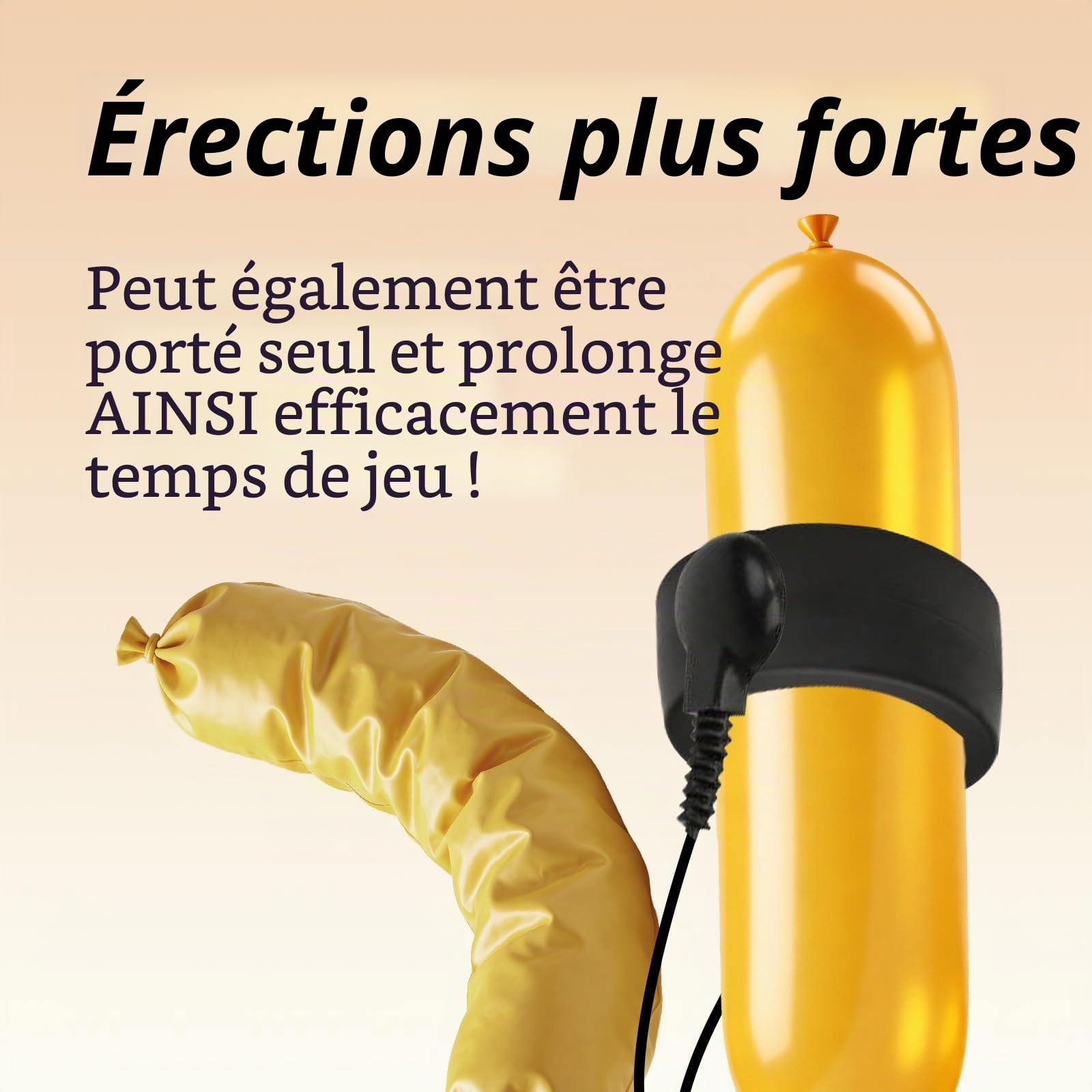 Anneau Pénien avec Anneau pour Testicules Anneau en Silicone Extensible pour Hommes pour Testicules et Pénis