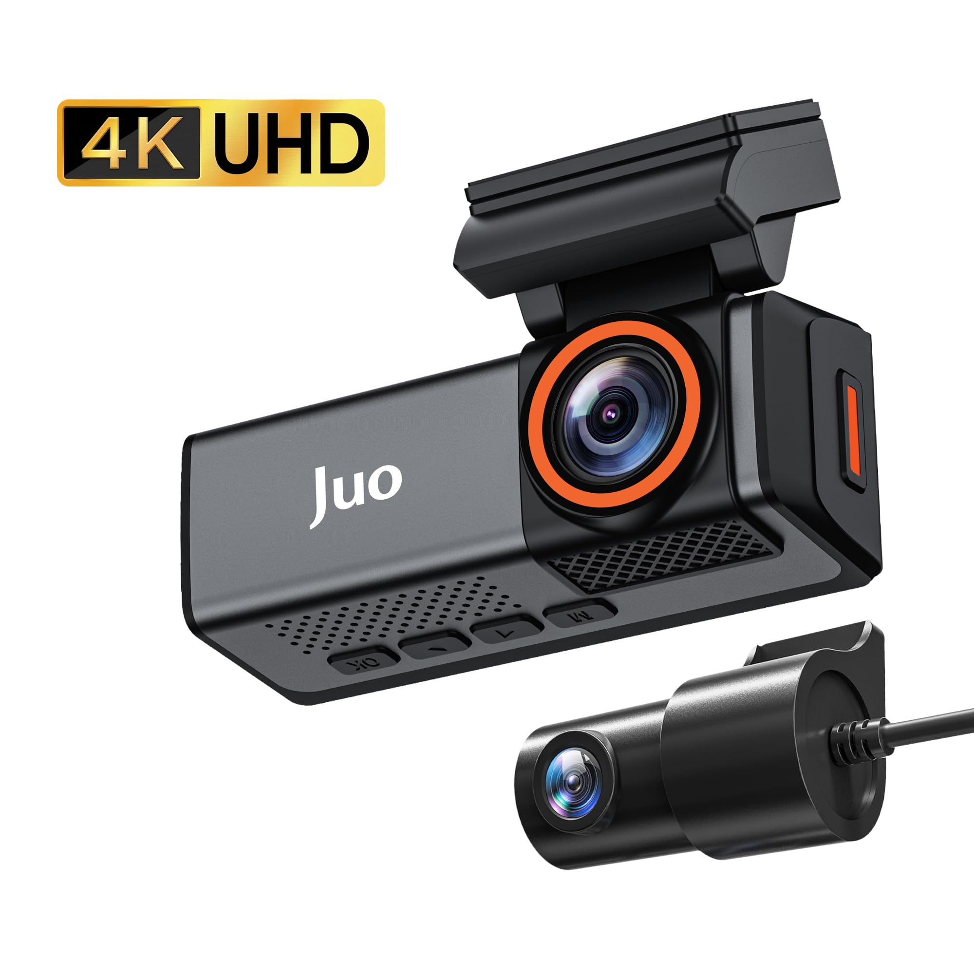 Juo C20 4K UHD Ön + FHD Arka 2 Kameralı WiFi GPS HDR Araç Kamerası 3.4" IPS Ekranlı 170 Derece Geniş Açı Gece Görüş