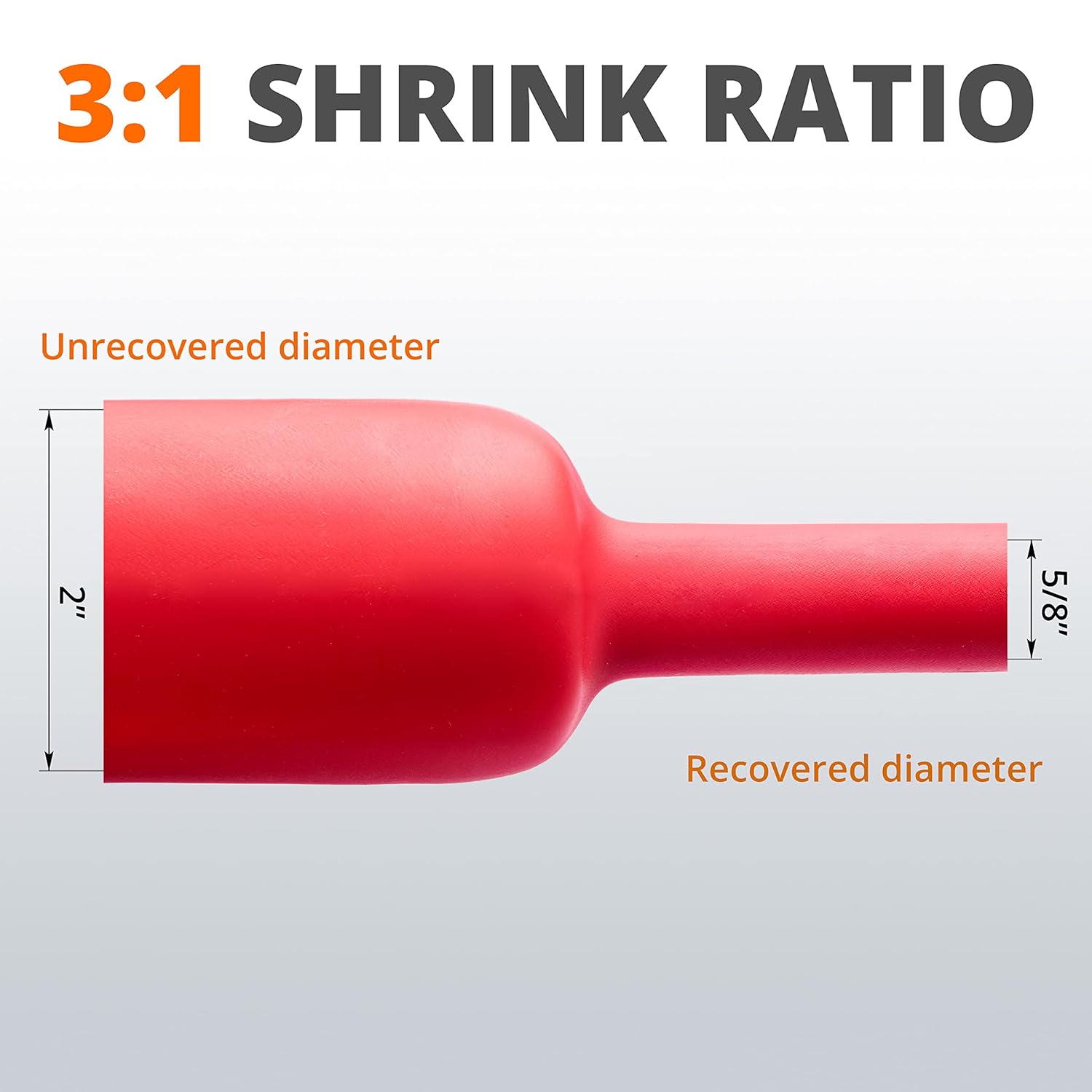 Wirefy 2" Heat Shrink Tubing - Large Diameter - 3:1 Ratio - Adhesive Lined - Industrial Heat-Shrink Tubing - Red - 50 Feet Roll