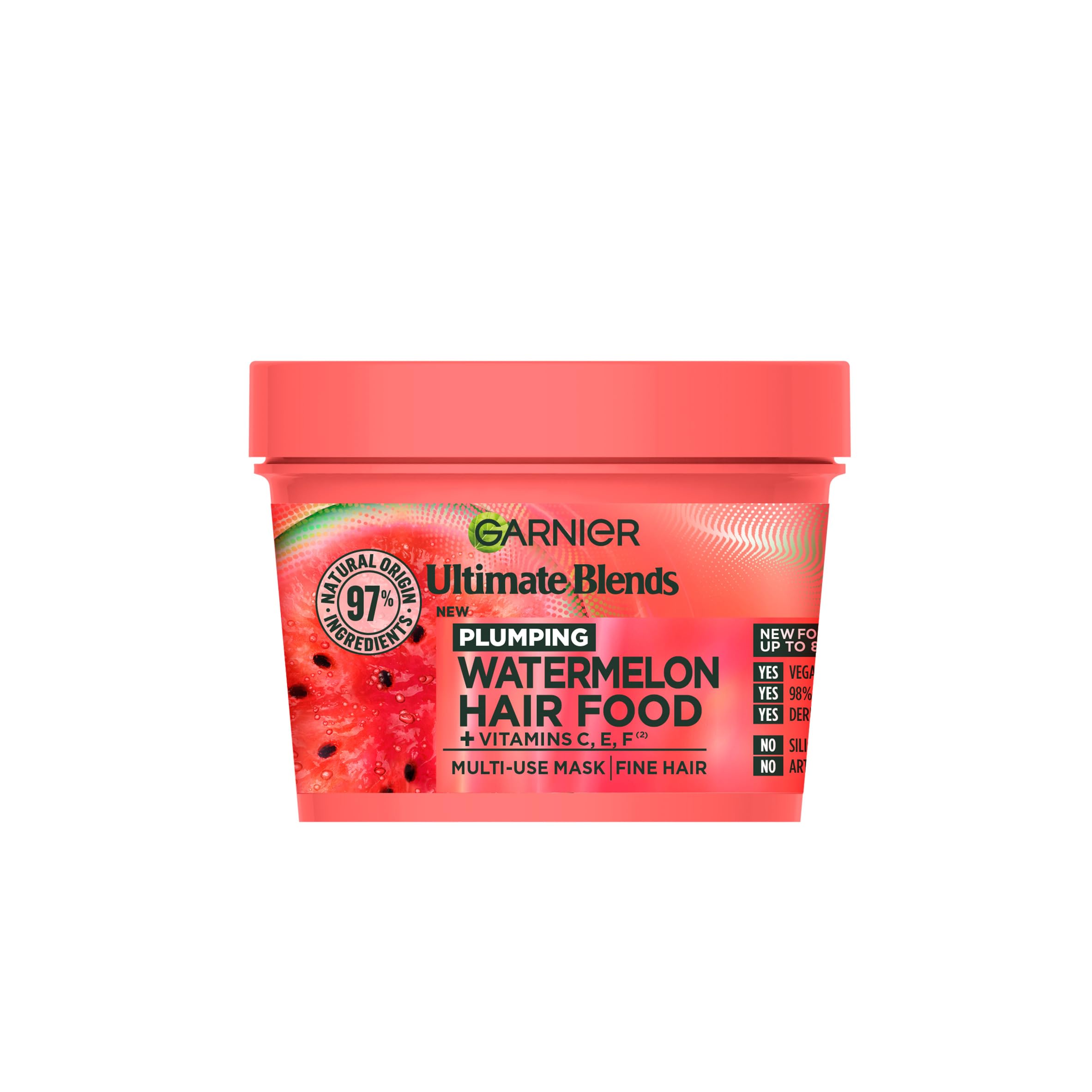 Garnier Hair Food Multi-Use Mask, Watermelon, Plump Fine Hair 400ml