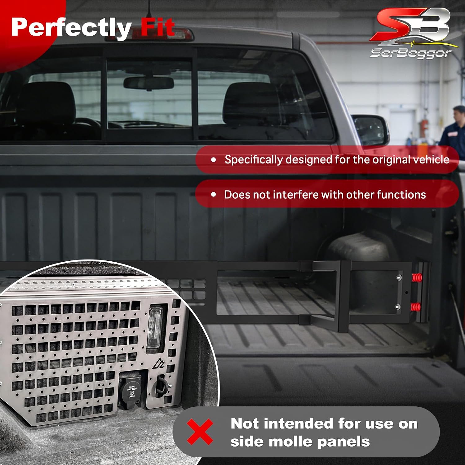 Truck Bed Divider Compatible with Ford F150 Accessories 2015-2023 image 3