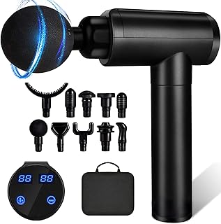 Massage Gun, Muscle Therapy Gun for Athletes, Deep Tissue Percussion Body Muscle Massager with 30 Adjustable Speeds, 10 Ty...