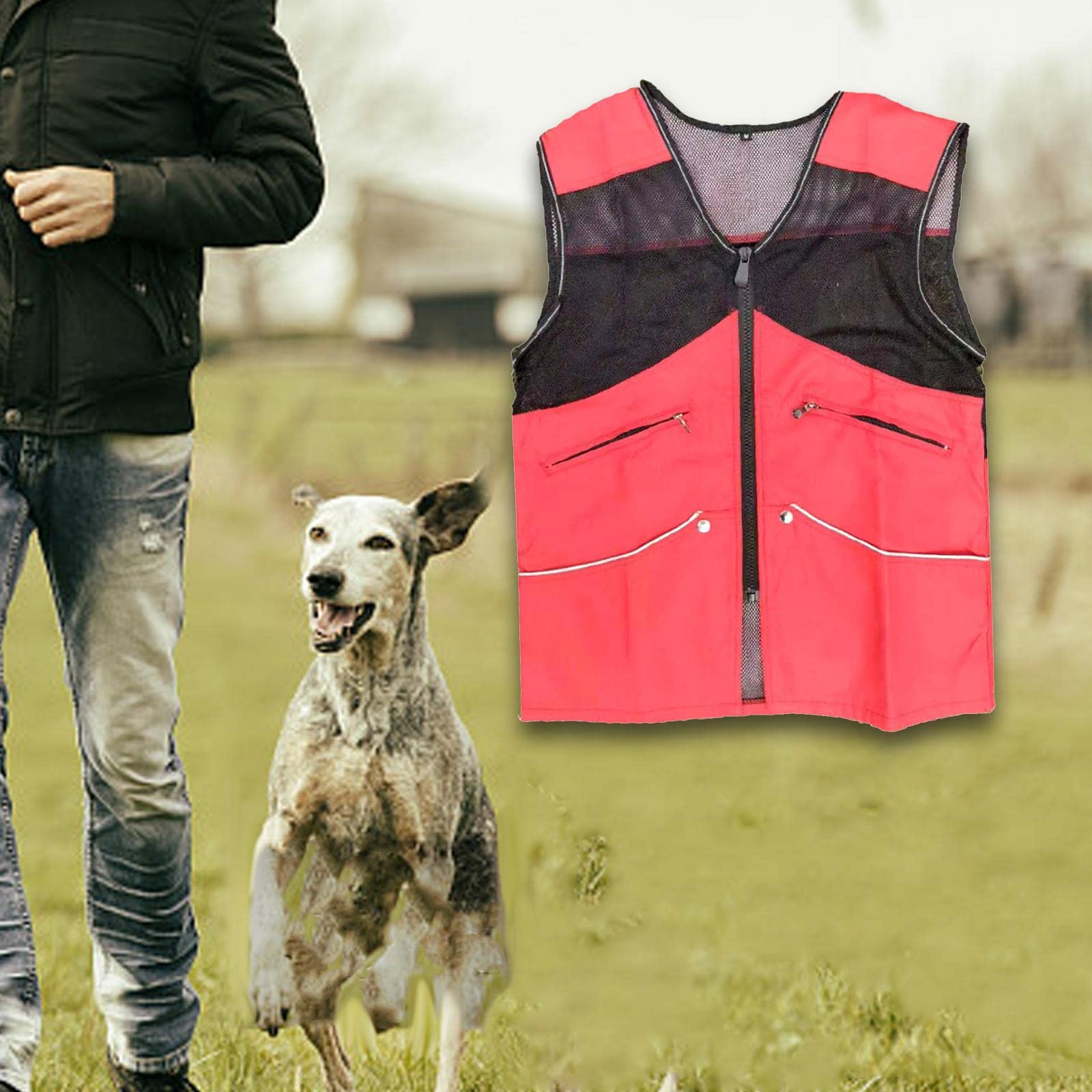 Milageto Gilet addestramento Cani conduttori Gilet Resistente Traspirante obbedienza agilità, Nero, L