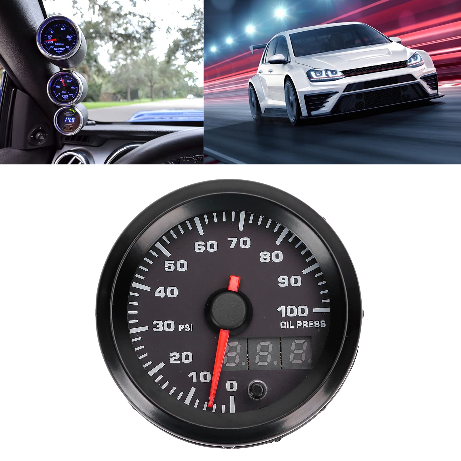 Manometro dell'olio, robusto display a LED Manometro digitale dell'olio ad alte prestazioni per auto