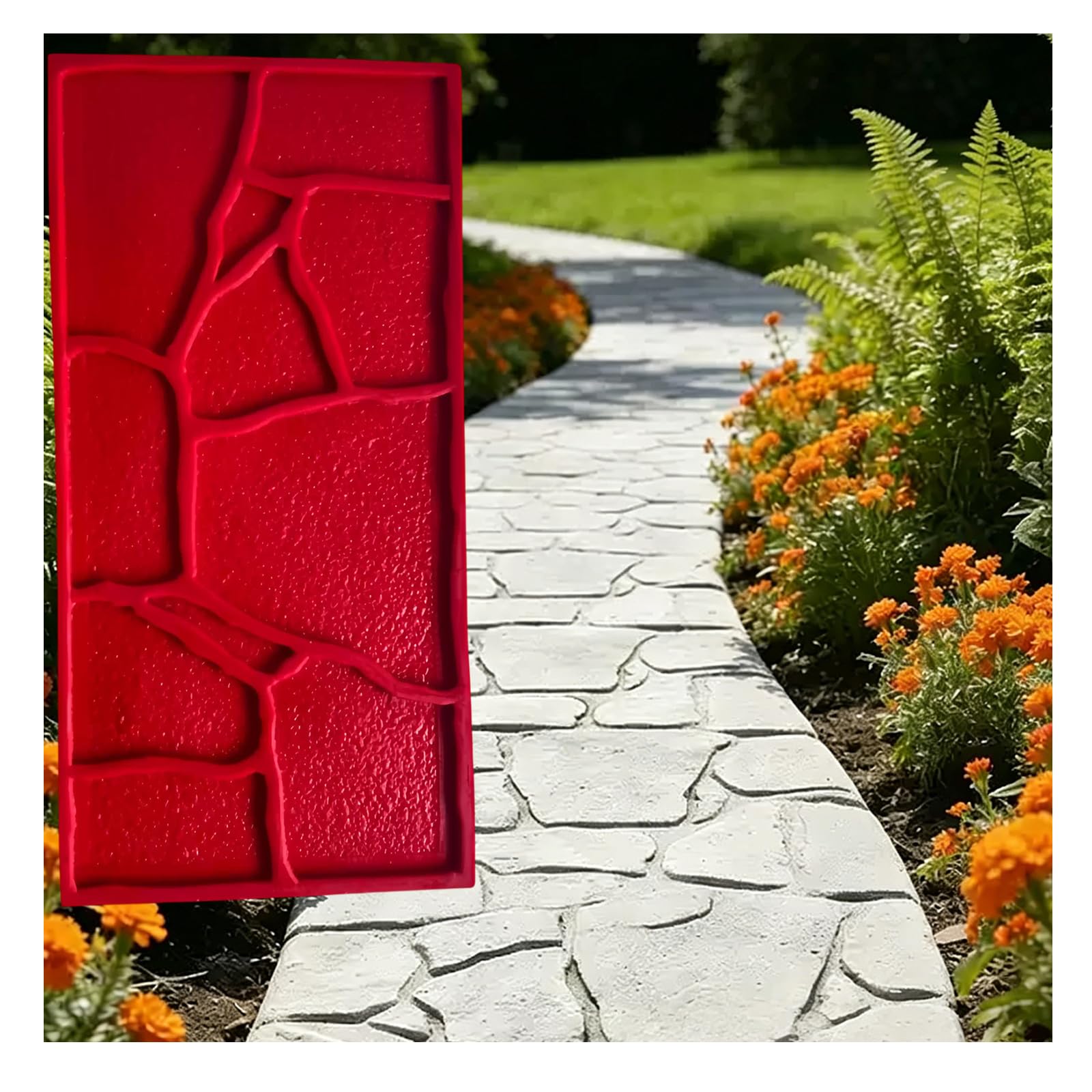 YSFHYAN Realistic Concrete Imprinting Molds,Cement Stamping Mat,Decorative Garden Patio Cement Floor Texturing Pads,Small Stone-Textured Molds for Decorating Garden and Patio Concrete Floor Textures