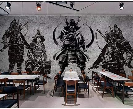 Amazon 壁紙 大型の高級レトロ塗装日本武士セメント壁日本レストラン壁画 壁280 Cm W X 180 Cm H 9 2 X5 11 フィート 壁紙
