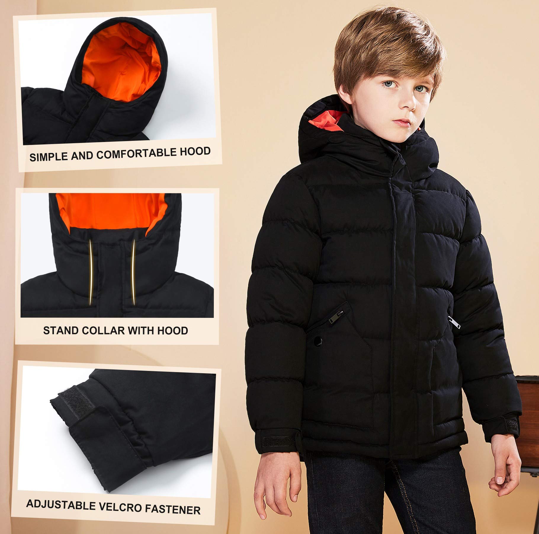 SOLOCOTE Ragazzi Inverno Pesante Cappotto Resistente all'Acqua Bambini Puffy Parka Spessa Fodera Morbida con Cappuccio Outwear per Bambini