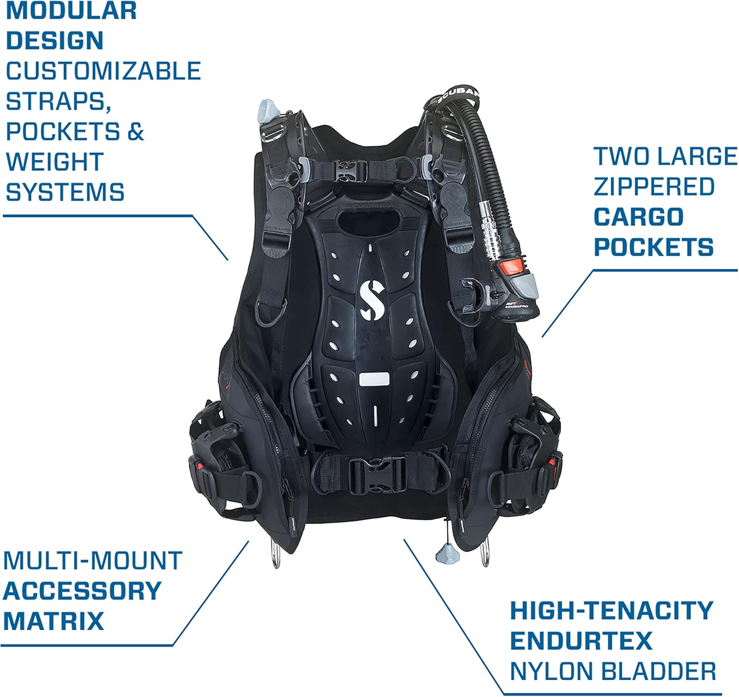 SCUBAPRO Hydros X Men's Front-Adjustable Scuba Diving BCD for Recreational Diving