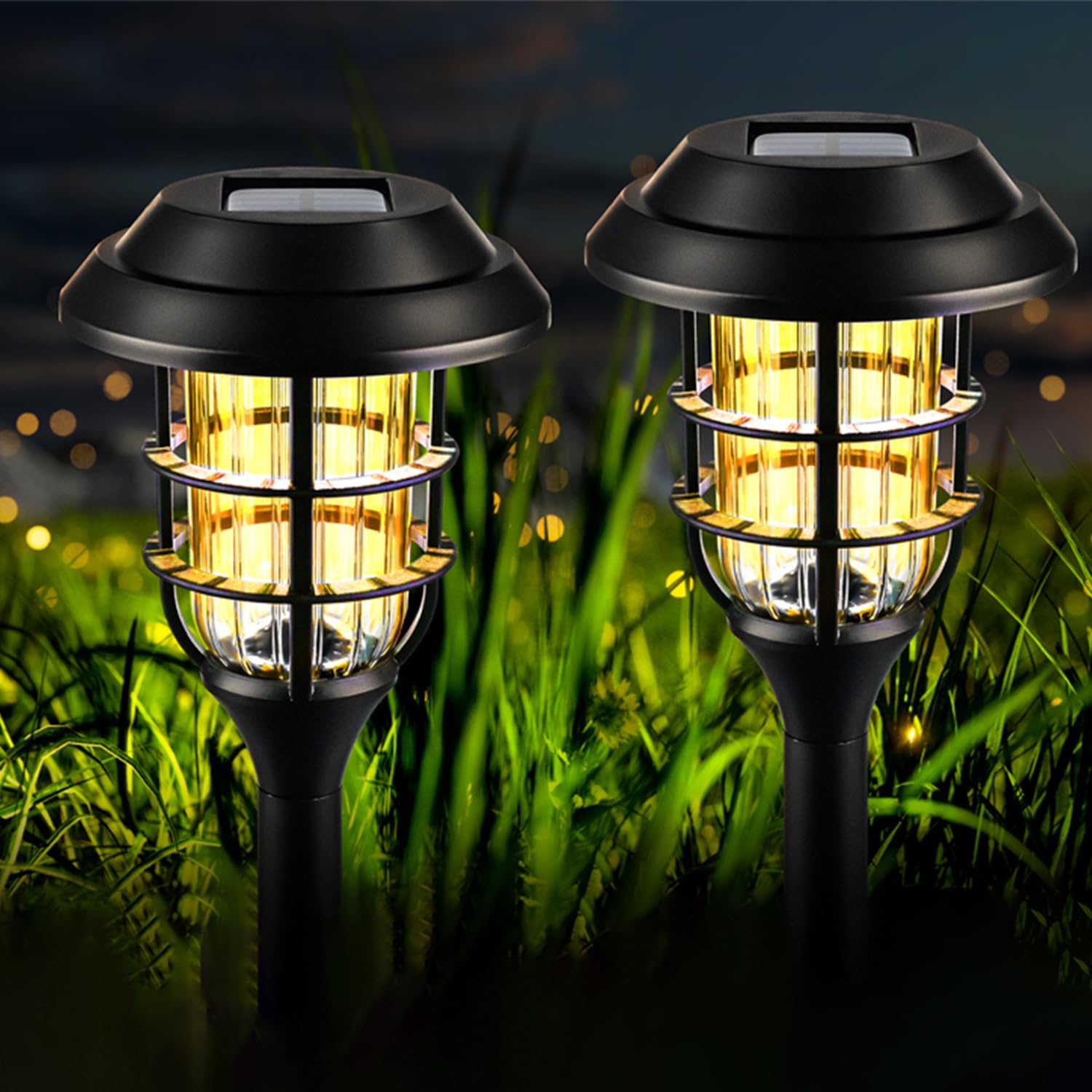 0TO1 TECH Solar Pathway Lights Outdoor, 2 Pack Solar Garden Lights, Auto On Off Solar Path Lights Landscape Lighting, Waterproof Outdoor Solar Lights Decorative, Perfer for Garden, Patio, Pathway