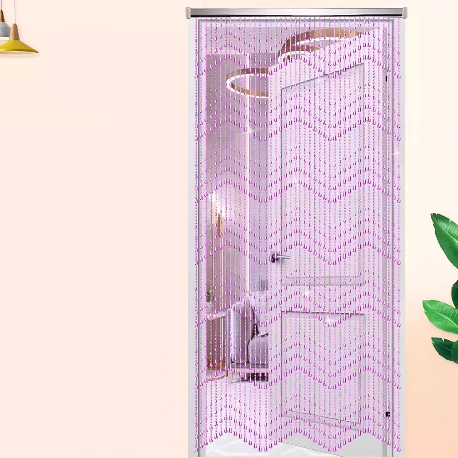 Eiauiuo Door Curtain Acrylic Crystal Bead Curtain For Room Divider, Decorative Hanging String Curtain For Living Room, Bedroom, Balcony, Parties, Weddings, Home Decor(80x120cm(26 Stränge))