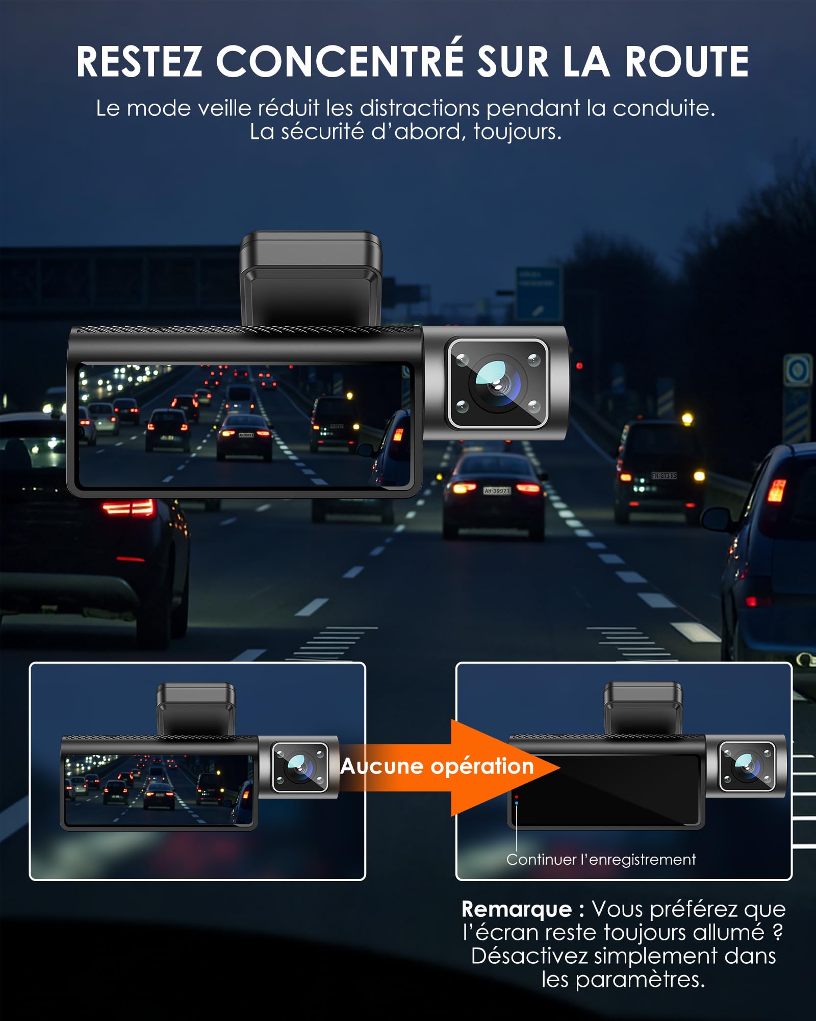 iZEEKER Dashcam Voiture 3 Canaux 4K avec Carte SD 32 Go, 4K+1080P+1080P Avant, Arrière et Intérieur, WDR, Vision Nocturne IR, WiFi 6, 170°, Enregistrement Boucle, Capteur G, Mode Parking 24H