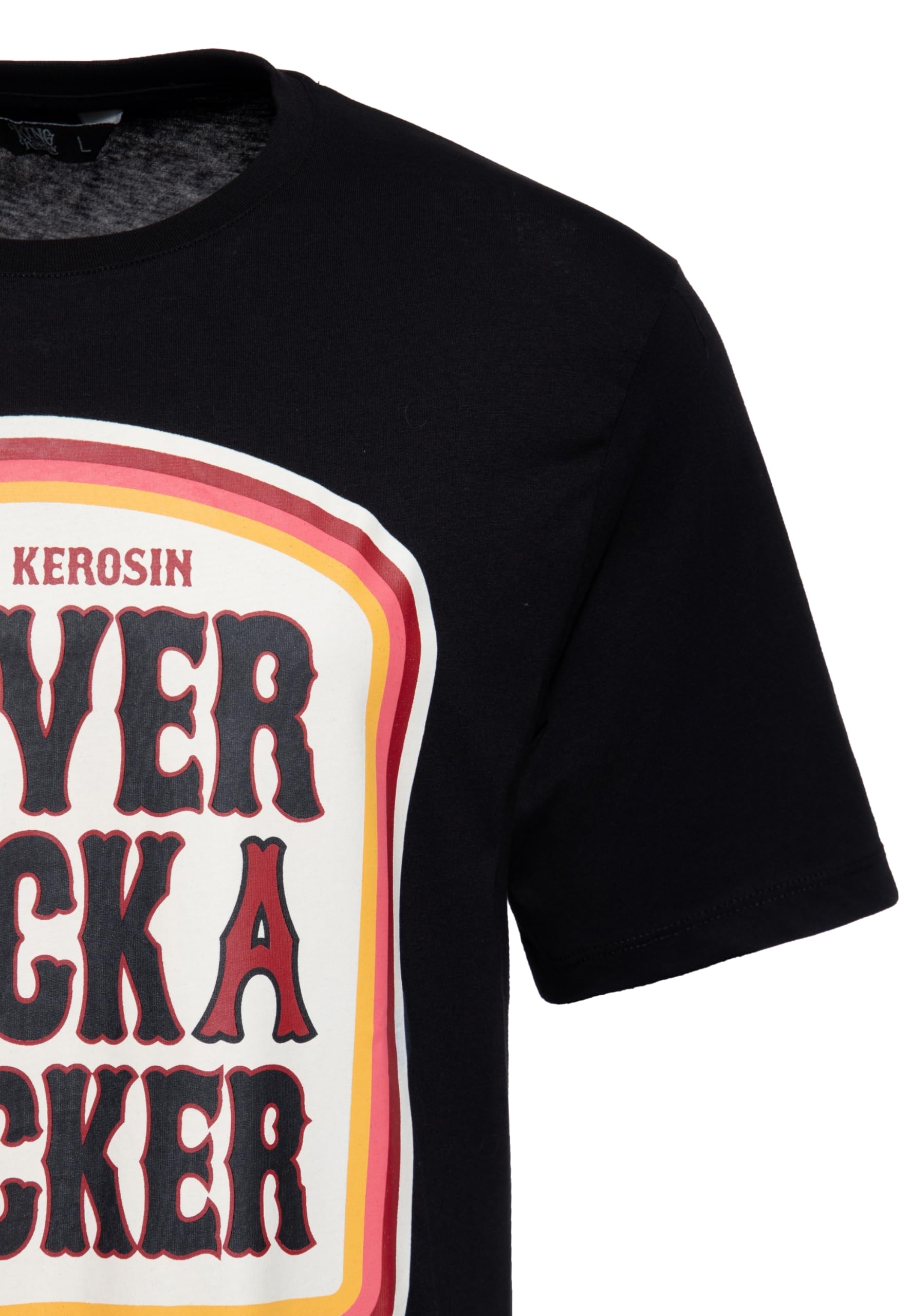 King Kerosin Herren T-Shirt · Printshirt · Statement · Frontprint · Print · Spruch · Biker · Kurzarm · Rundhalsausschnitt · Basic · Retro · Vintage · Oldschool · Never Fuck A Fucker