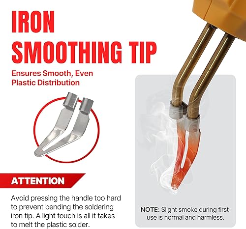 Miniatura 5 de NexiumTools - Kit de soldador de plástico de 220 W, calentamiento rápido de 1-3 segundos, kit de soldadura de plástico con 4 tipos de grapas para