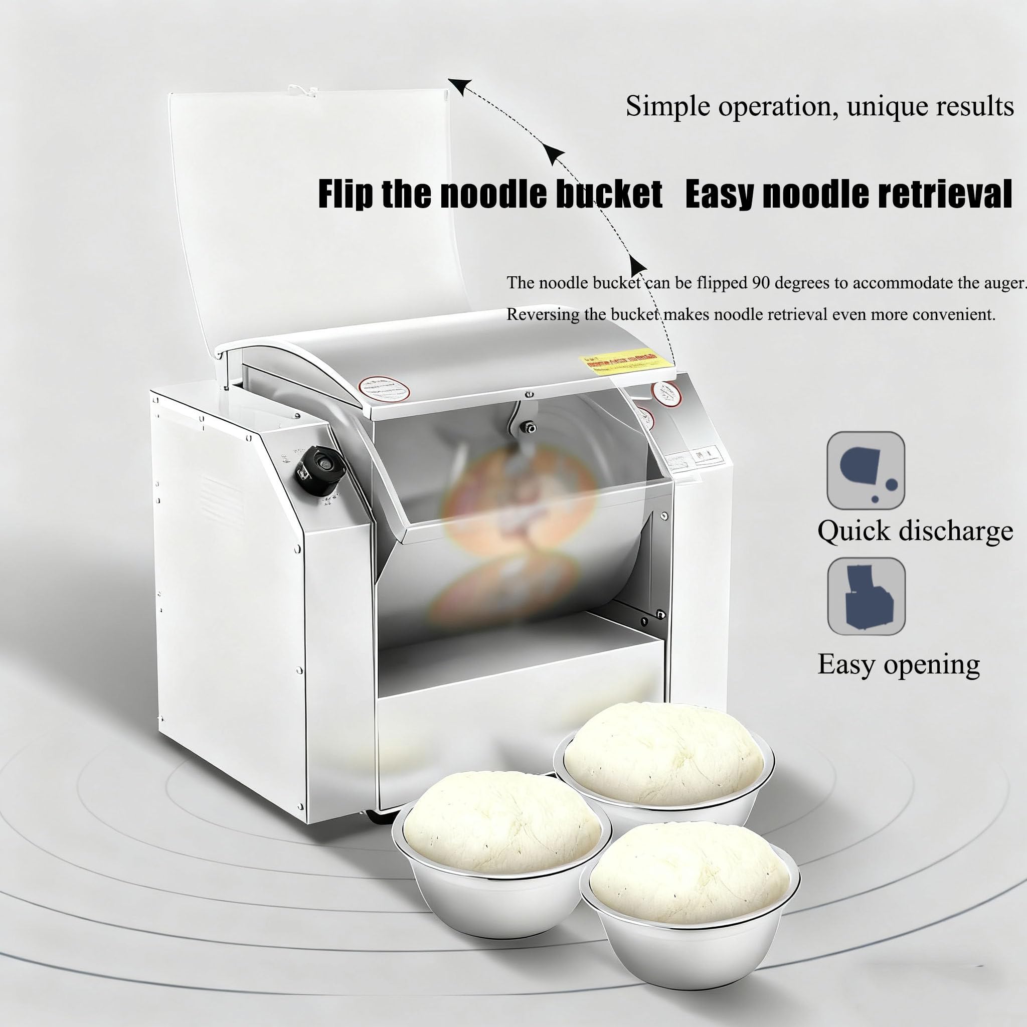 1100w/1500w Impastatrice a Spirale Professionale,Impastatrice a Spirale per Impieghi Gravosi,Con Timer,Acciaio Inox,Capacità Da 3 a 10 Kg,Per Pane,Pizza E Pasta 3KG