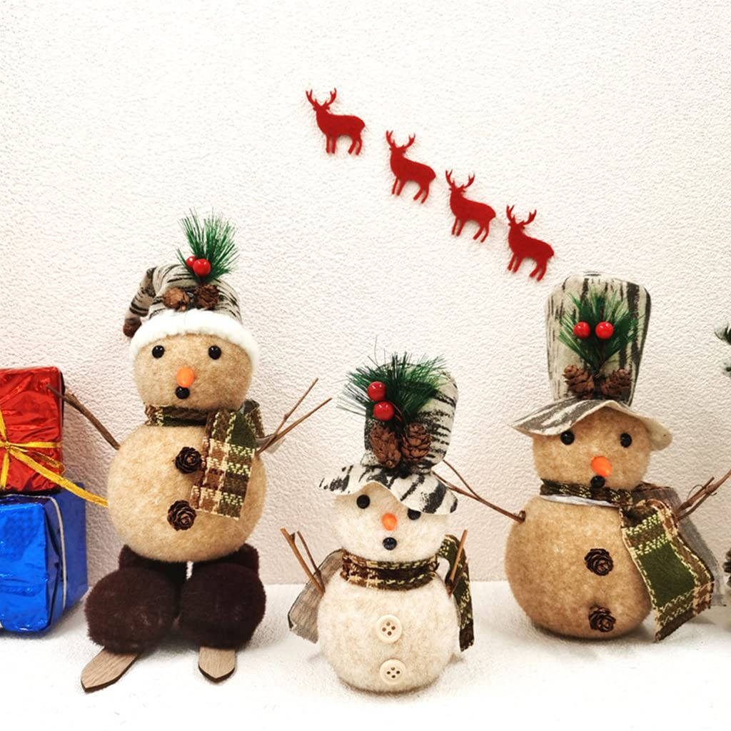 Plüsch Schneemann Puppe – 27x15 Cm, Weihnachtsdekoration Für Tisch & Zuhause, Kuscheliges Spielzeug