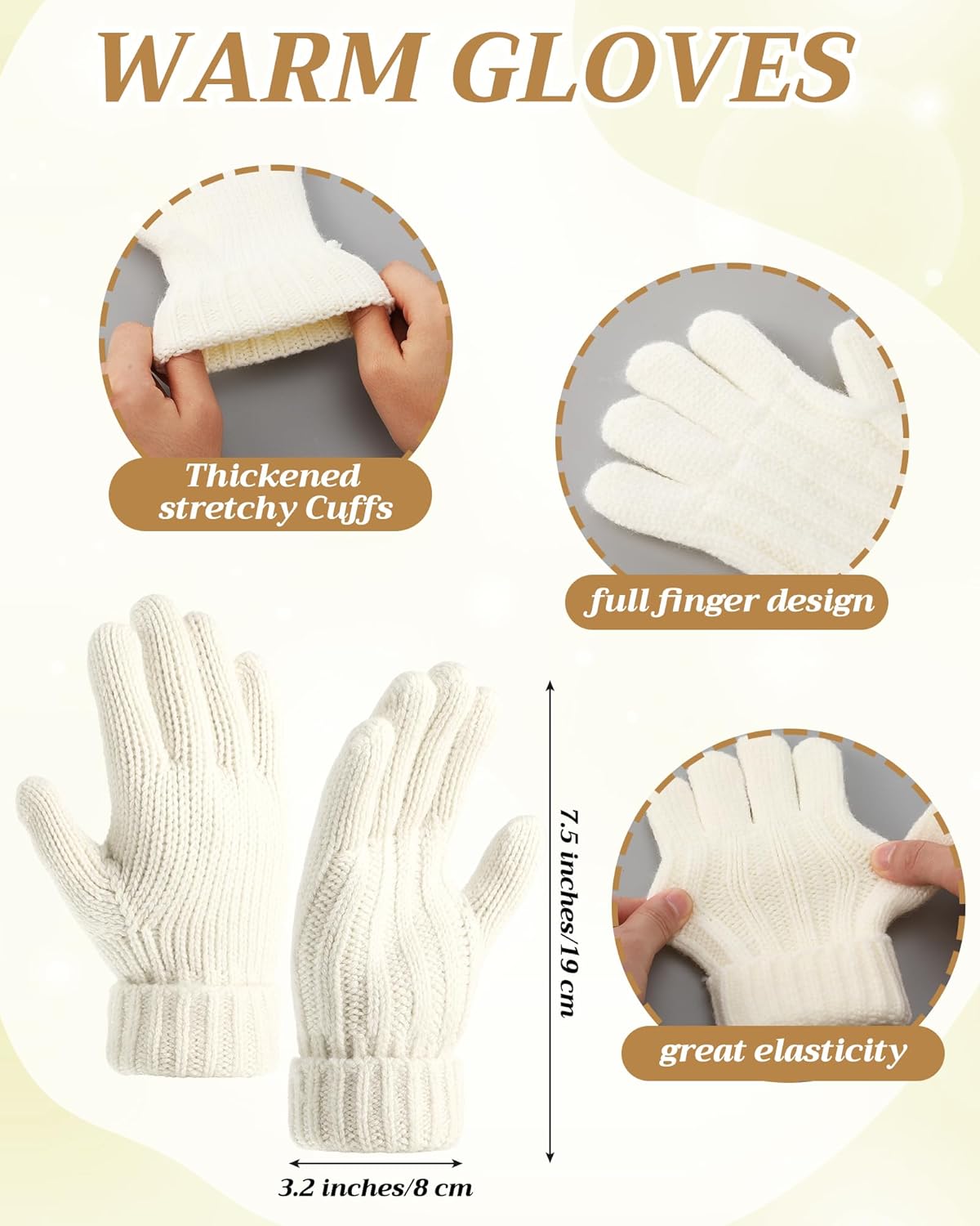 Geyoga 3 Pcs Kids Winter Hat Gloves Scarf Set for Age 2-8 Yrs Boys Girls Winter Toddler Warm Fleece Lined Hat Scarf Gloves - Image 3