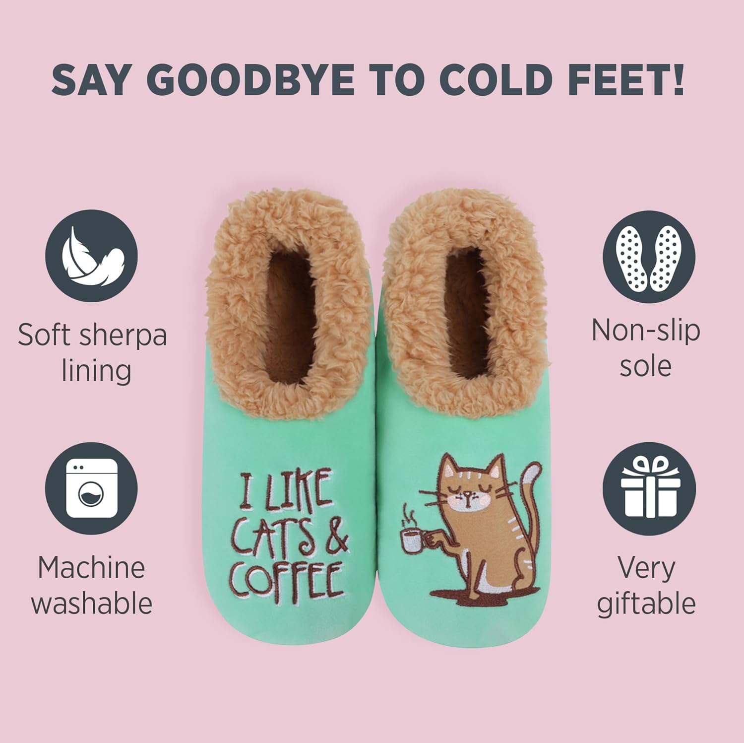 Snoozies Pairable Slipper Socks - Funny House Slippers for Women, Non-Slip Fuzzy Slipper Socks - Image 2