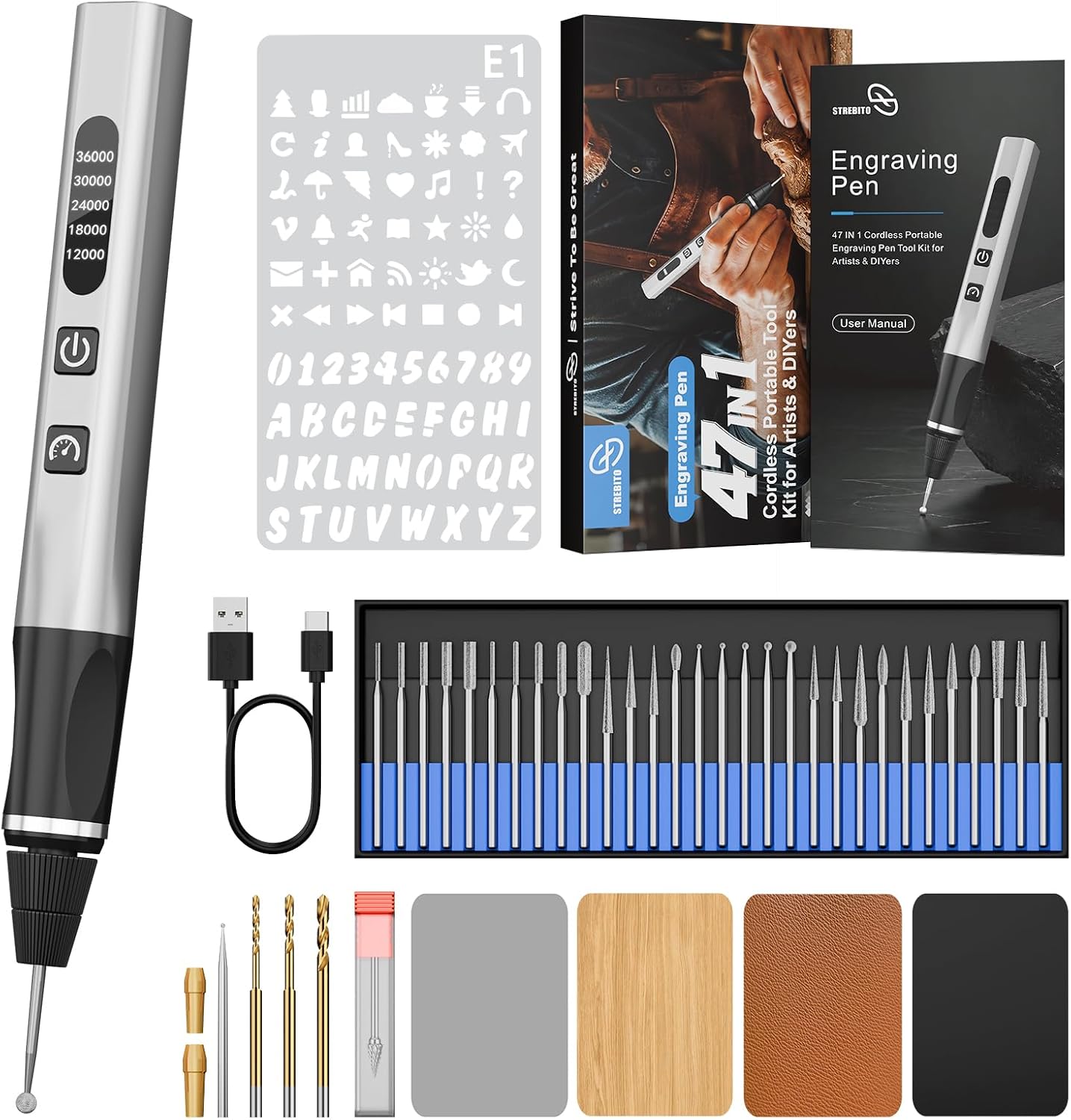 STREBITO 47-in-1 Cordless Engraving Pen Kit