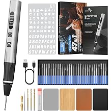 STREBITO Engraving Pen for Metal Wood Glass Plastic, 47 in 1 Engraving Kit