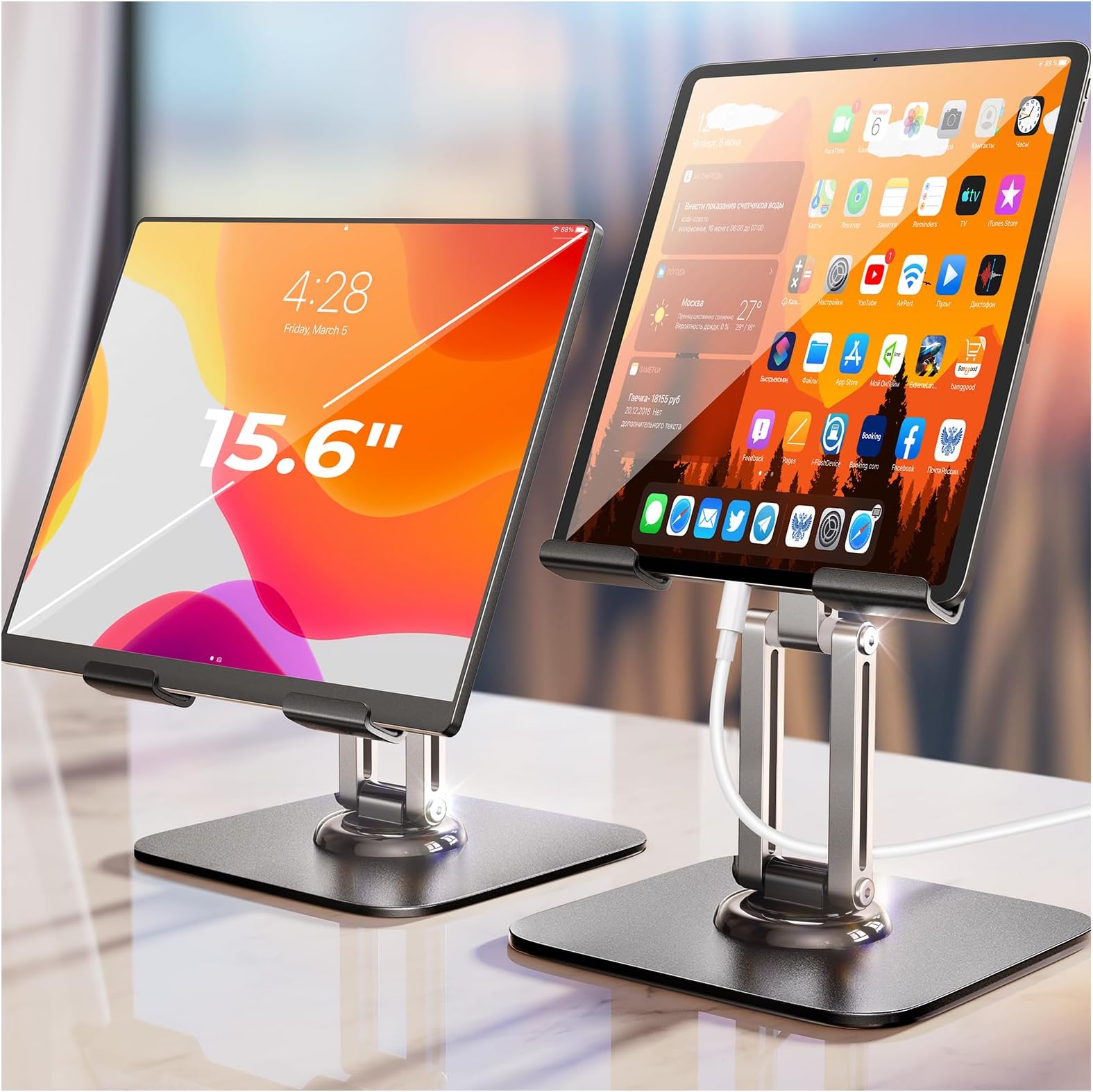 LISEN Fits iPad Stand Holder 360° Adjustable Rotating Tablet Stand