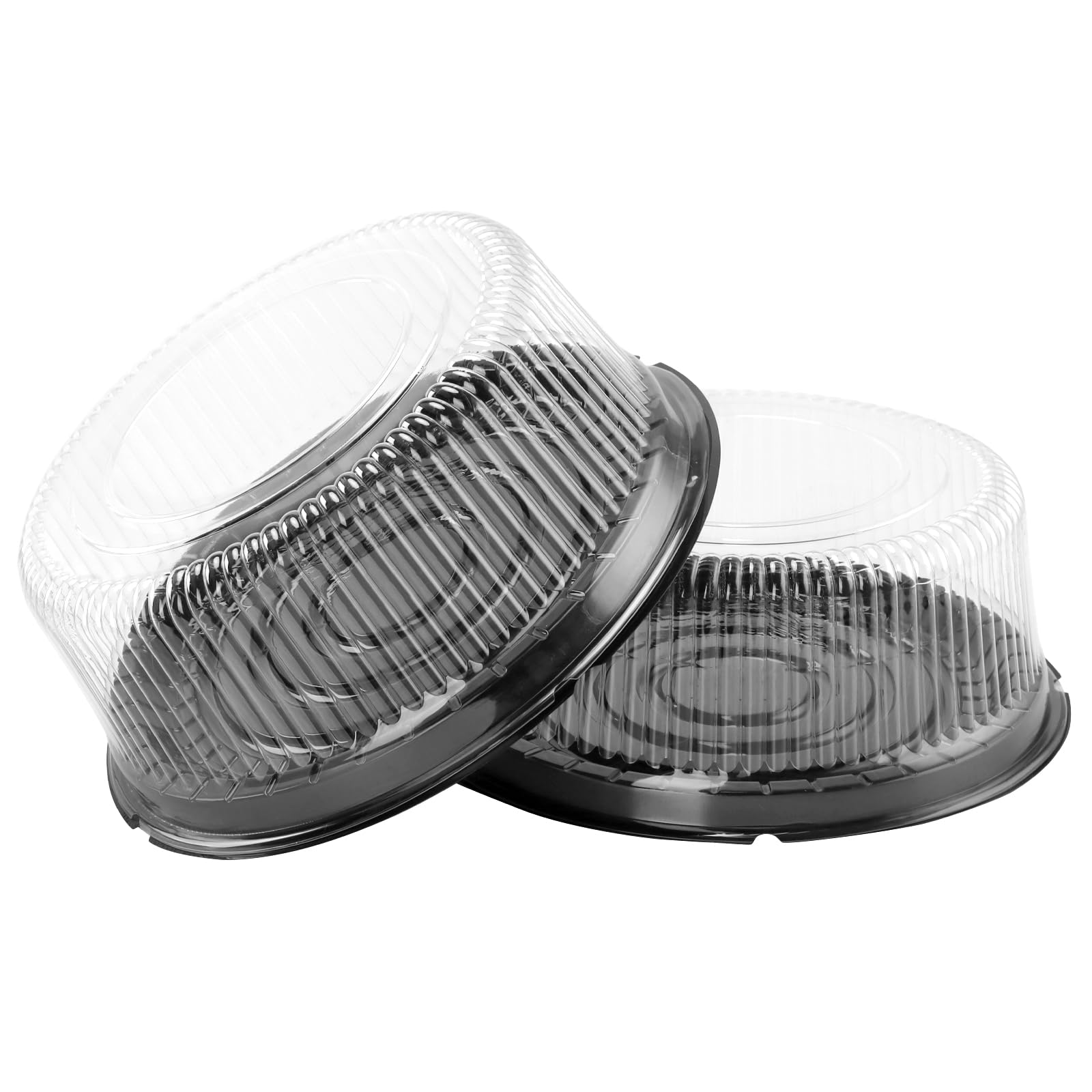 SINJEUN 20 cajas redondas para tartas de 8 pulgadas, recipientes de plástico transparente con tapas, recipientes pequeños para pasteles, aperitivos, postres, tapas