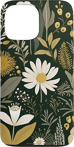 Vista 58 de Funda botánica retro para iPhone 11 Pro Max con diseño botánico bohemio y verde oliva