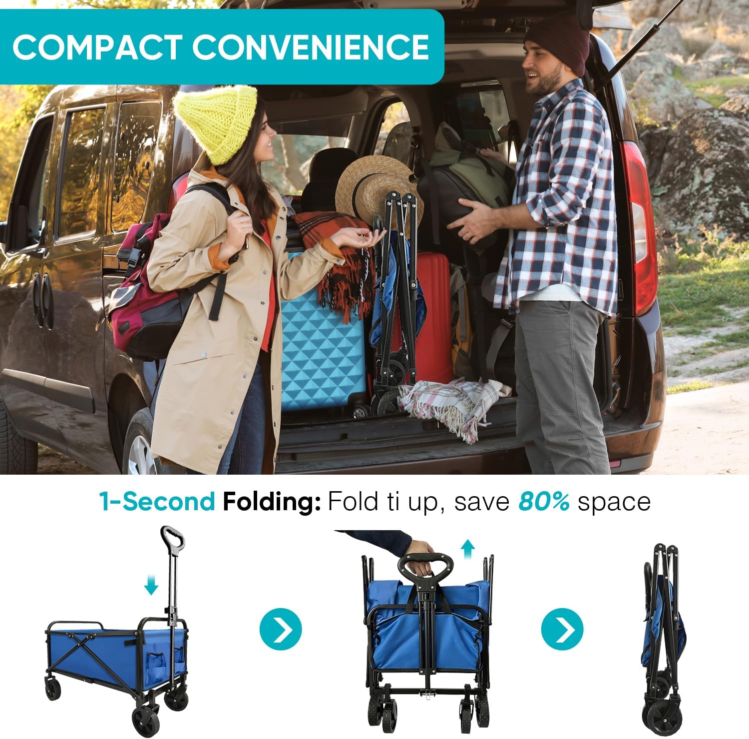 Discover the Ultimate Beach Companion: The Collapsible Heavy-Duty Wagon You Need!