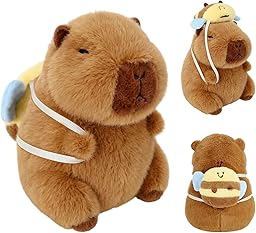 FINEASY Capybara Peluche Kawaii Capybara Squishy Peluches Abeille Petite, 25CM, Anniversaire Kawaii Capibara Peluche Kapibara Anniversaire Kit Abeille Peluches Mignonne Douce Coussin Cadeau Détachable
