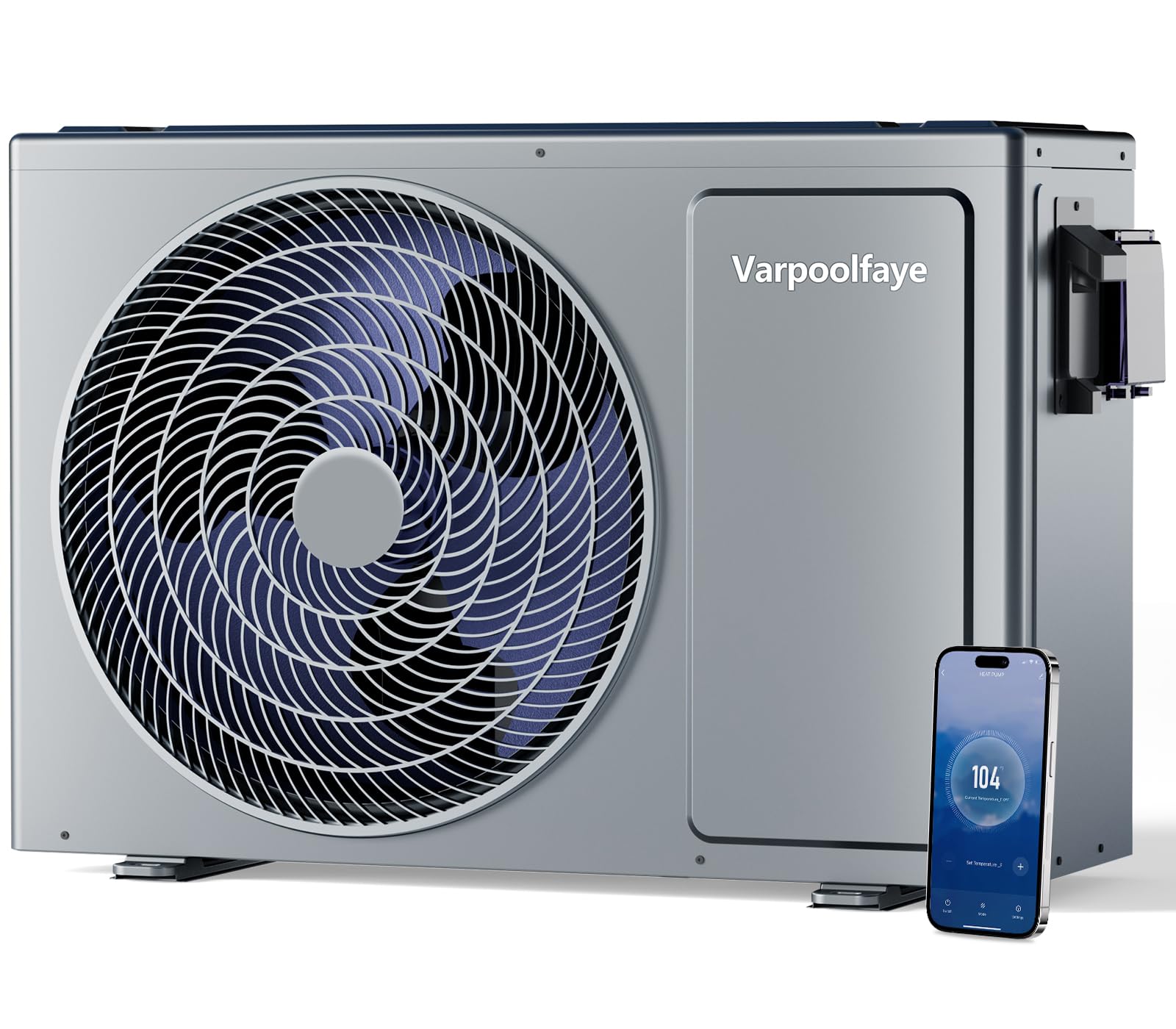 27000 BTU Above Ground Pool Heater 7000 Gallon Swimming Pool Heater Pump Heating or Cooling Electric Pool Heater For Inground Pool WiFi Control Schedule 120V 60HZ