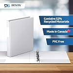 Premium Economy 1-Inch Binder, 3-Ring Binder for School, Office, or Home, Colored Binder Notebook, Pack of 6, D Ring, White