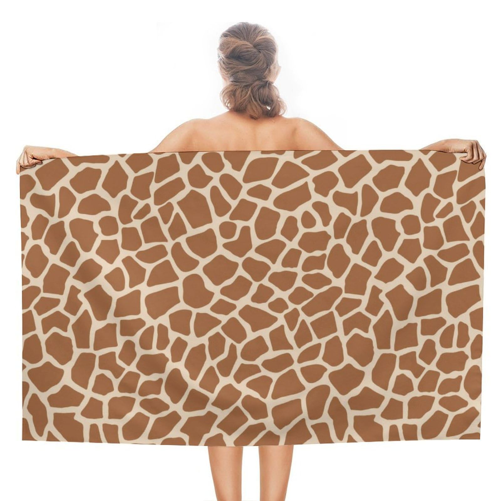 LEDFCVSU Beach Towel, Giraffe Pattern Bath Towel, Absorbent Towel for Swimming, Sports, Travel