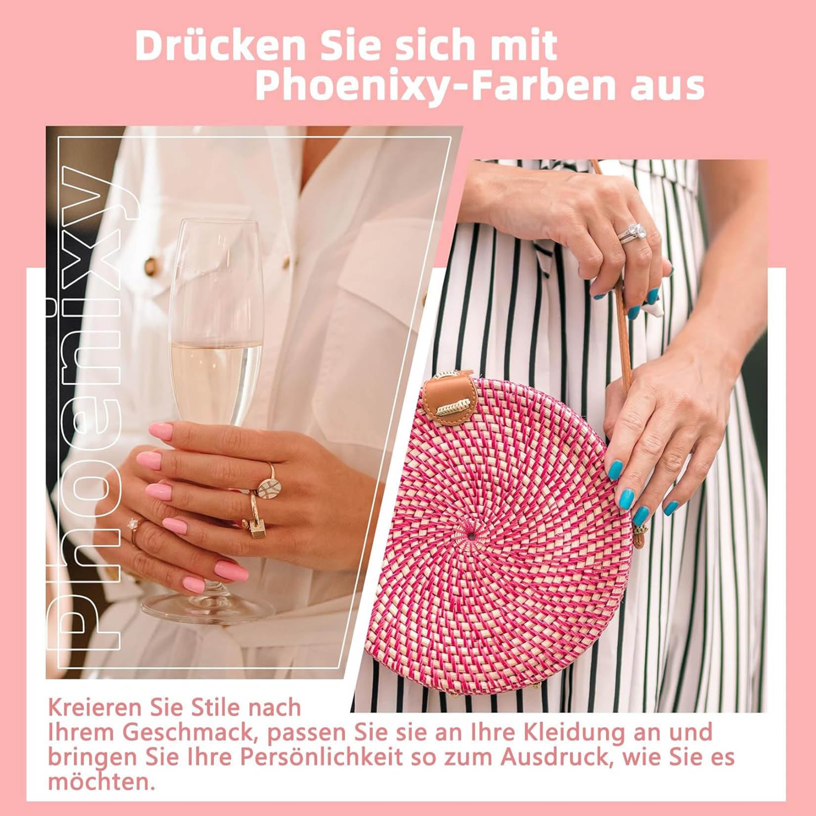 Phoenixy 29 Stück Nagelset Gelnägel Starterset, 24 Farben UV Nagellack Set mit Nageldesign und Werkzeuge, Gelnägel Set für Nagelkunst zu Hause