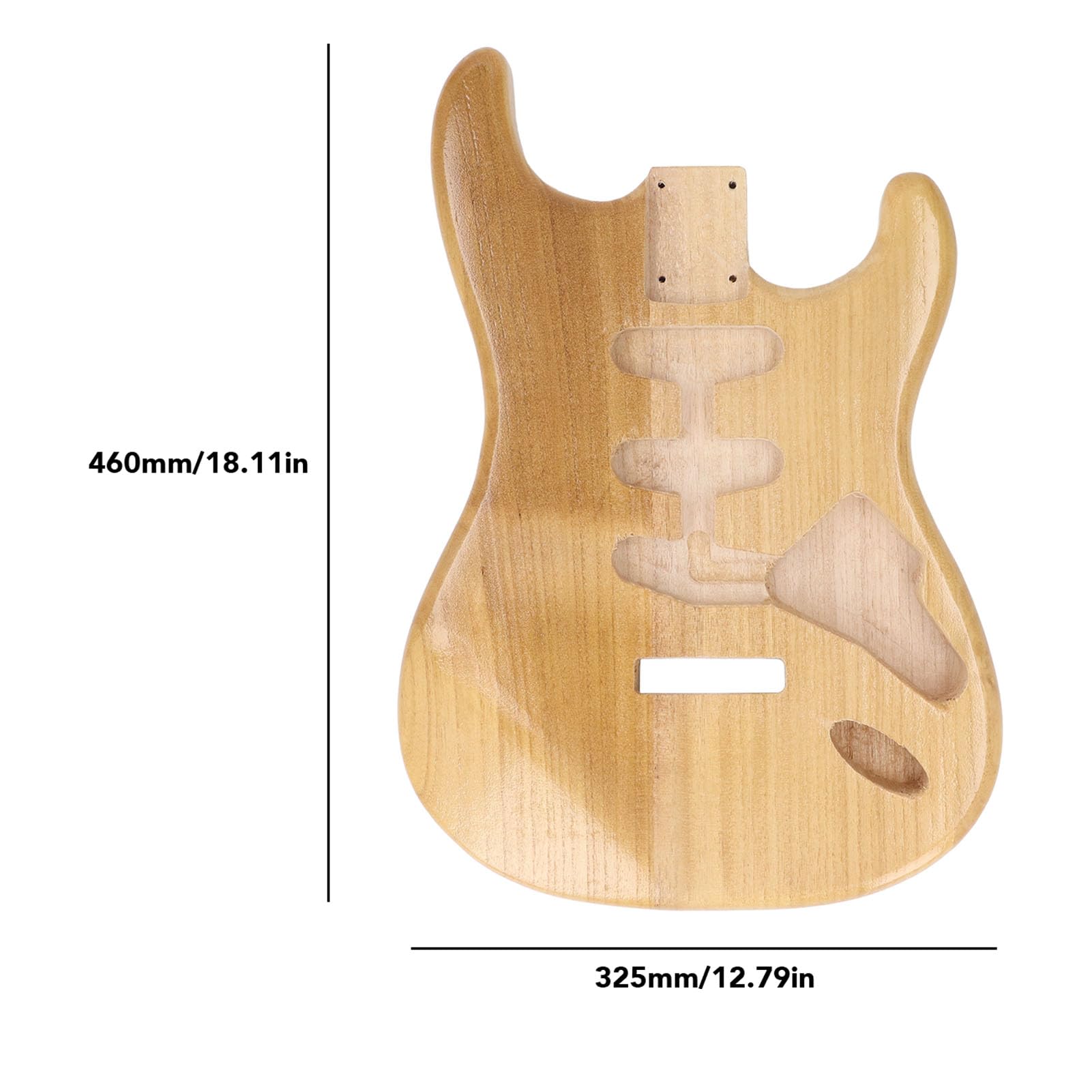 Unfinished Handcrafted Electric Guitar Body, Walnut Wood Blank Triple Single Pickup Hole Guitar Barrel Replacement Parts