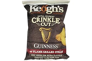 Keogh's Crinkle Cut Guinness Flamed Grilled Steak Crisps 125G