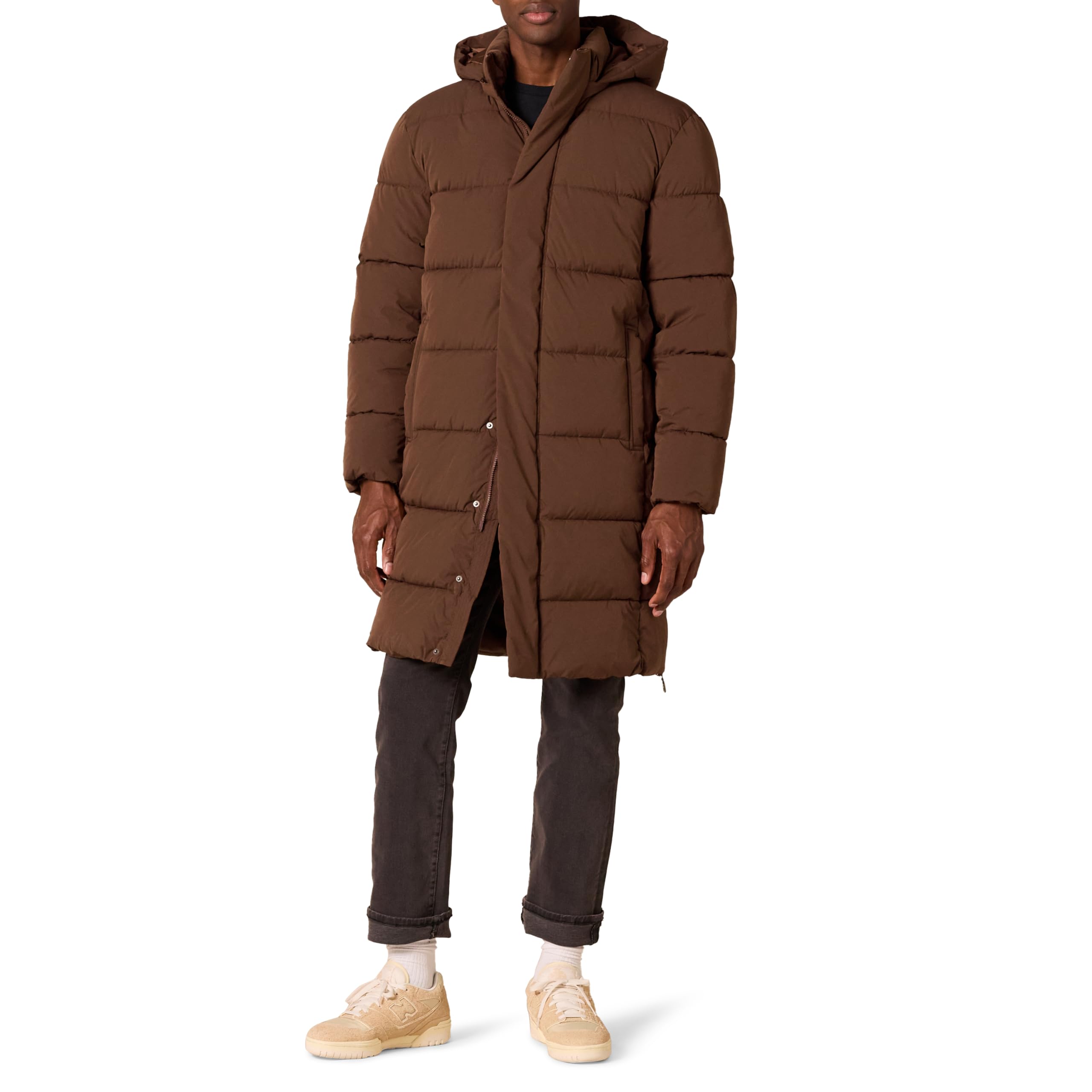 Amazon Essentials Mens Hooded Long Puffer Coat