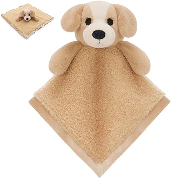 Dog Loveys for Babies 14" Baby Security Blanket Soft Snuggle Toy for Girls Boys Newborns, Puppy Dog Stuffed Animal Blanket, Ideal Baby Essential Gift